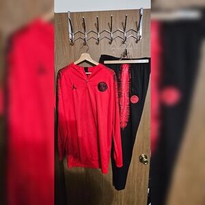 Jordan Red and Black Paris Saint Germain Goalie Kit